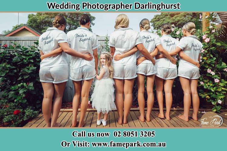 Bride and her secondary sponsors at the garden Darlinghurst NSW 2010