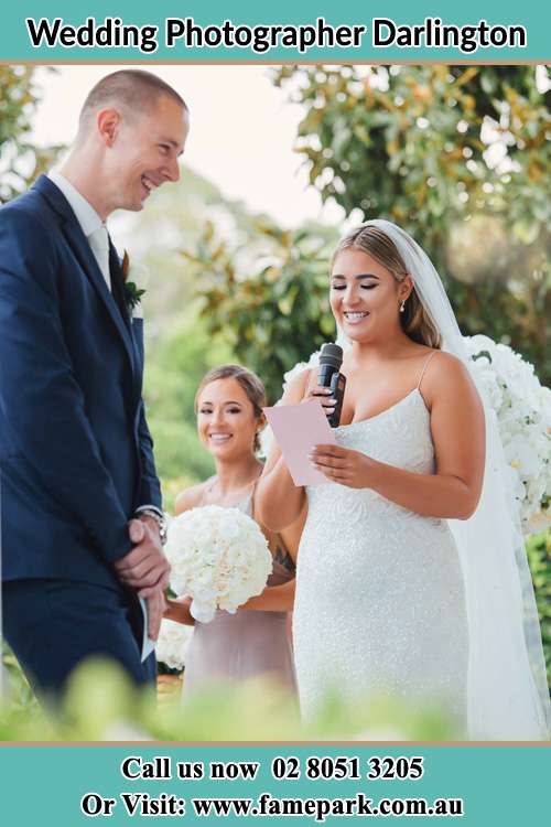 Bride speech to the Gr oom during the event Darlington NSW 2008