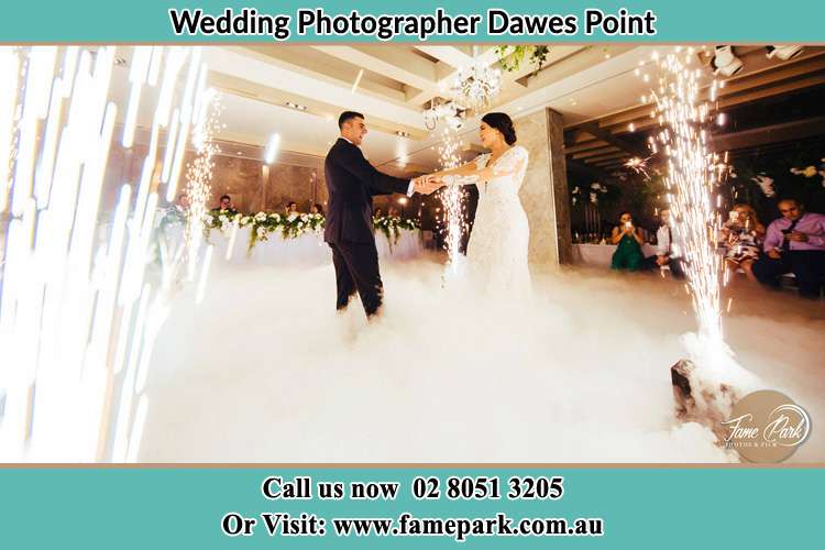 Bride and Groom dancing in the dance floor Dawes Point