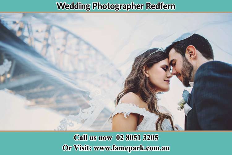 Bride and Groom under the bridge Redfern