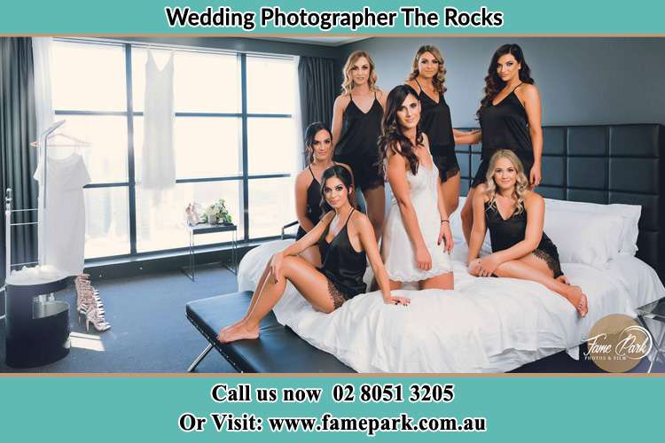 Bride and her Bride's maids at the bed The Rocks NSW 2000