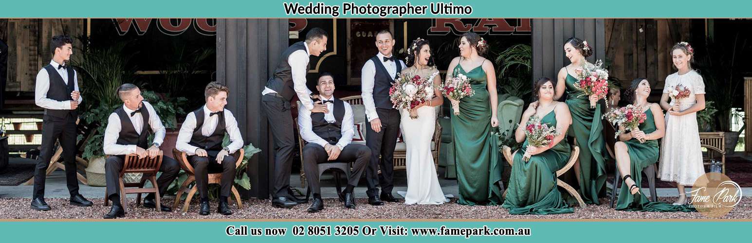 Bride and Groom with their secondary sponsors at the lobby Ultimo NSW 2000